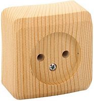 Розетка без заземления накладная Systeme Electric Этюд Дача 1-м. сосна картинка